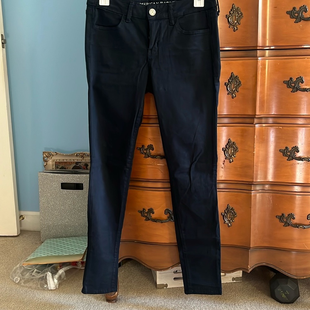 American Eagle Outfitters Sateen Jeggings Navy